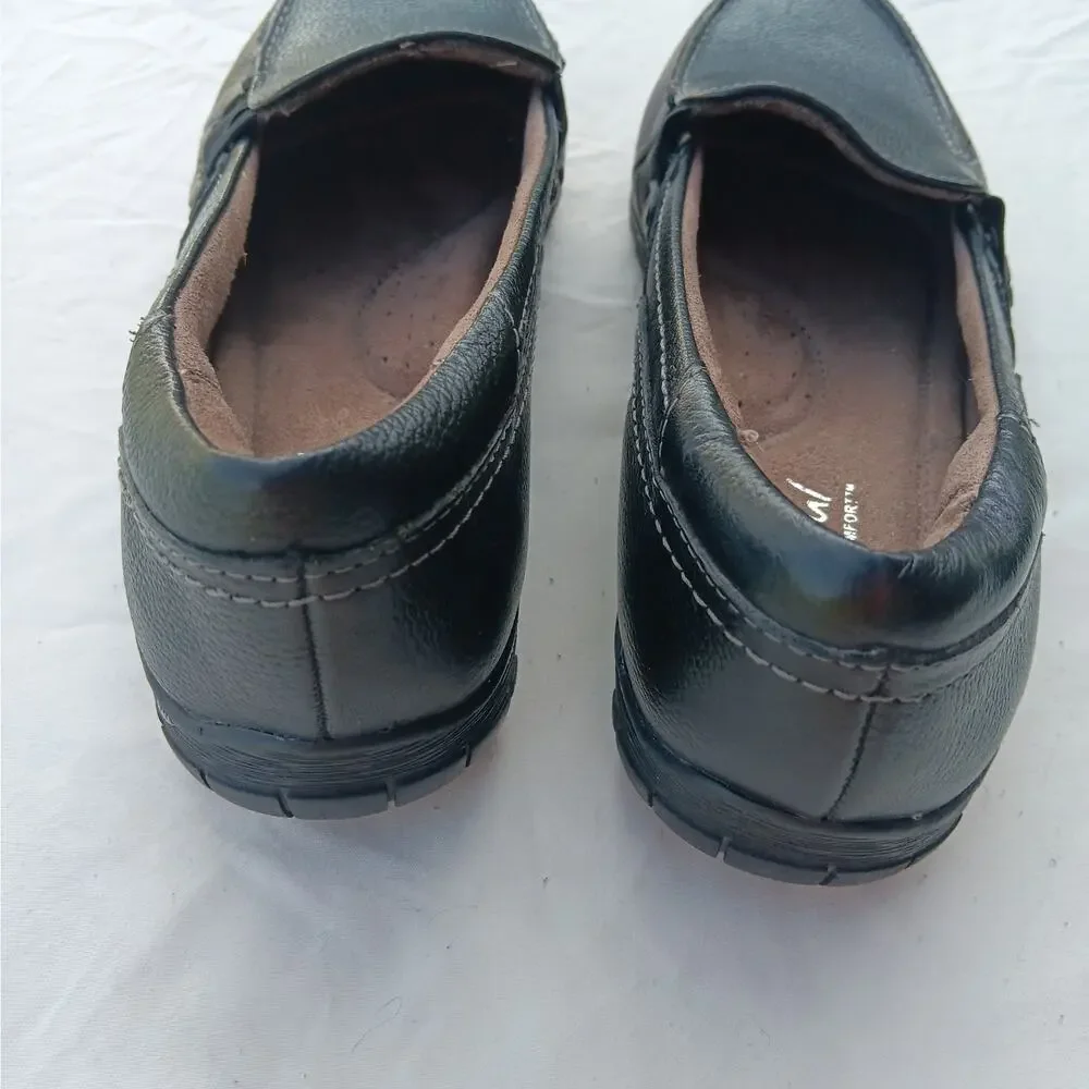 Natural Soul Rhett Loafers Flats Shoes Women Size 8M Black Leather